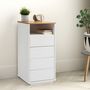 Voir la diapositive 5 : VS VENTA-STOCK Chiffonnier Bob 4 tiroirs 1 niche blanc/chêne, bois massif