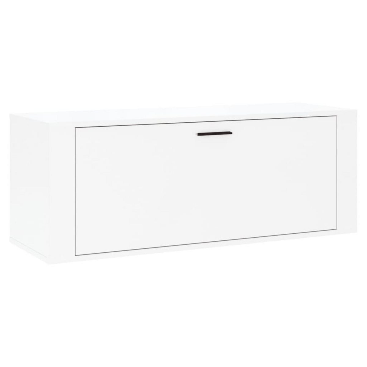 VIDAXL Armoire a chaussure murale Blanc brillant 100x35x38 cm