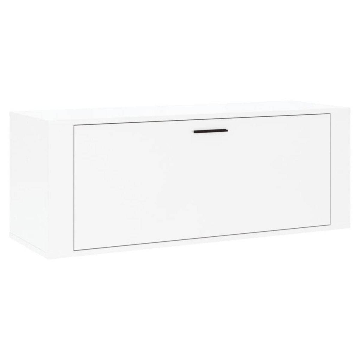 VIDAXL Armoire a chaussure murale Blanc brillant 100x35x38 cm