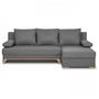 Voir la diapositive 1 : MARKET24 Canapé d'angle convertible - Tissu Gris - L 197 x P 91/132 x H 82 cm - TEIJO