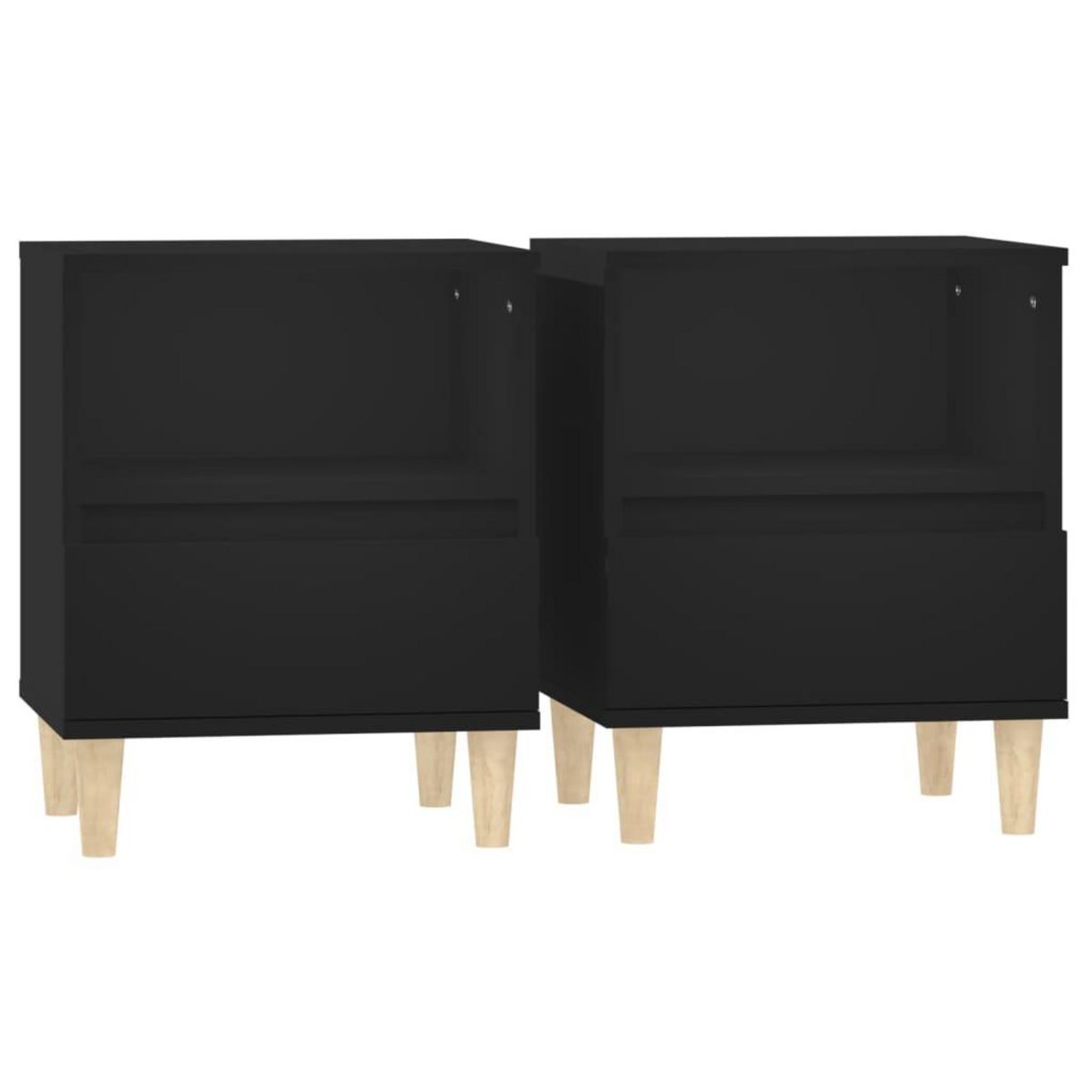 VIDAXL Tables de chevet 2 pcs Noir 40x35x50 cm
