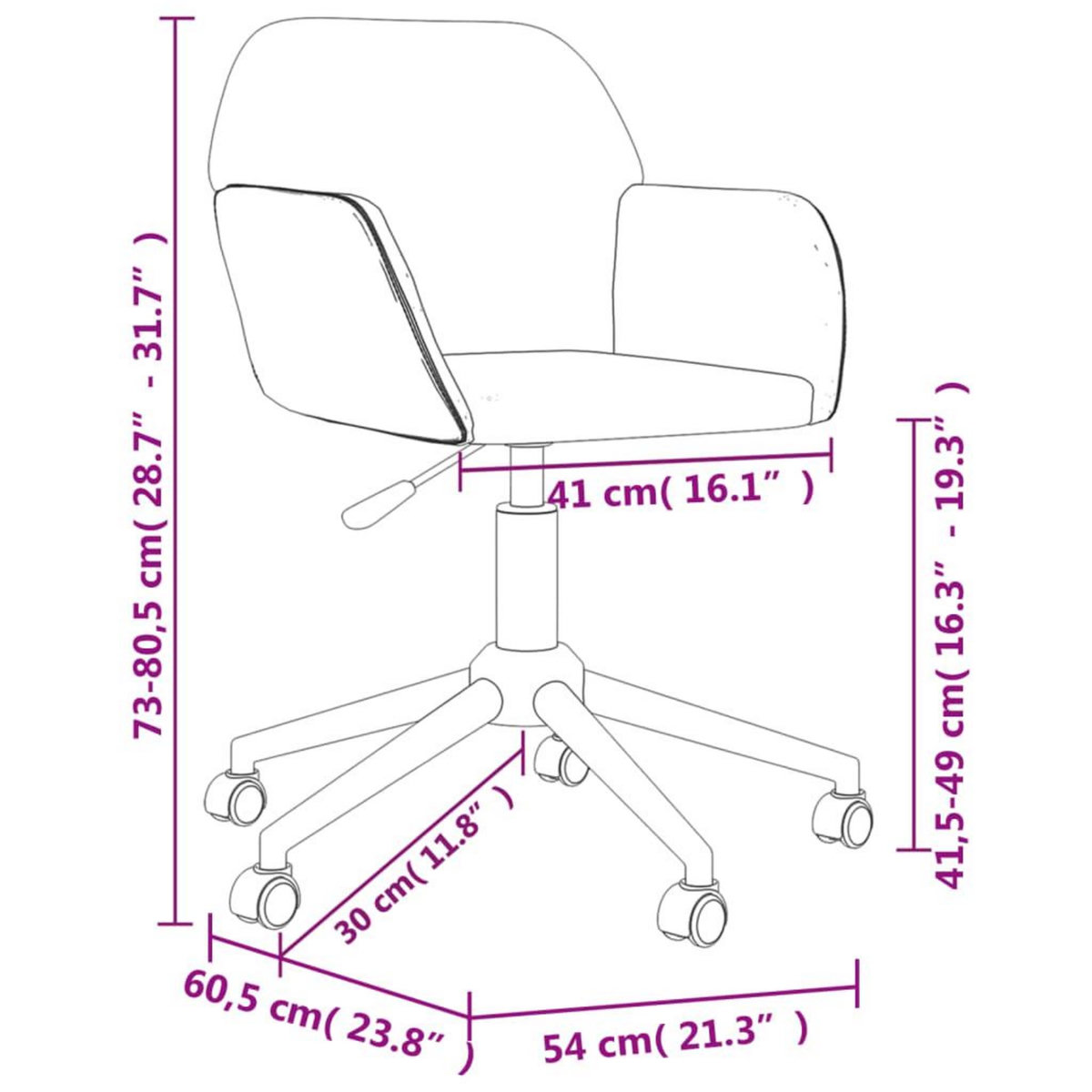 VIDAXL Chaise pivotante de bureau Gris clair Tissu