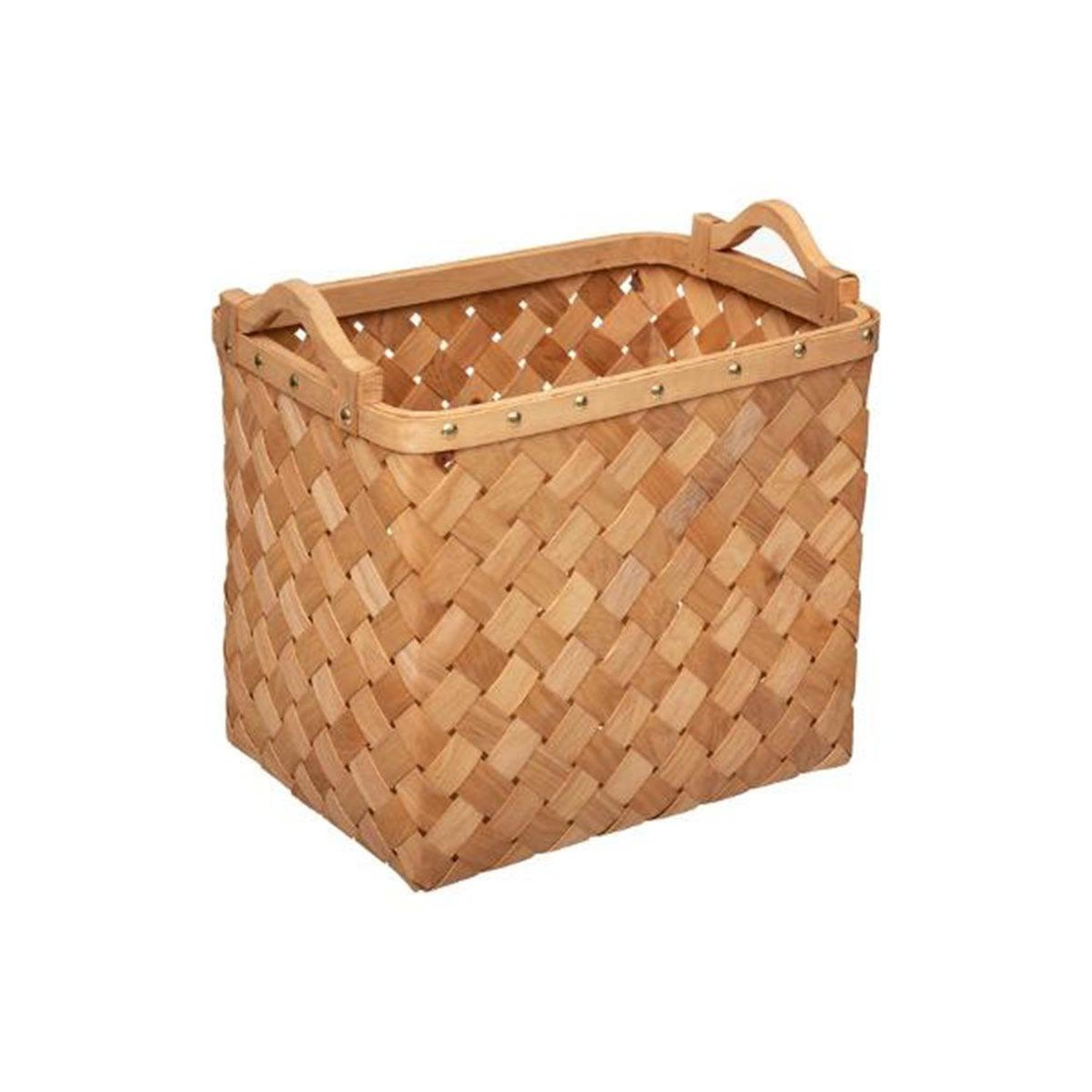 Voir la diapositive 2 : ATMOSPHERA Lot de 3 paniers de rangement  bois  37cm caramel