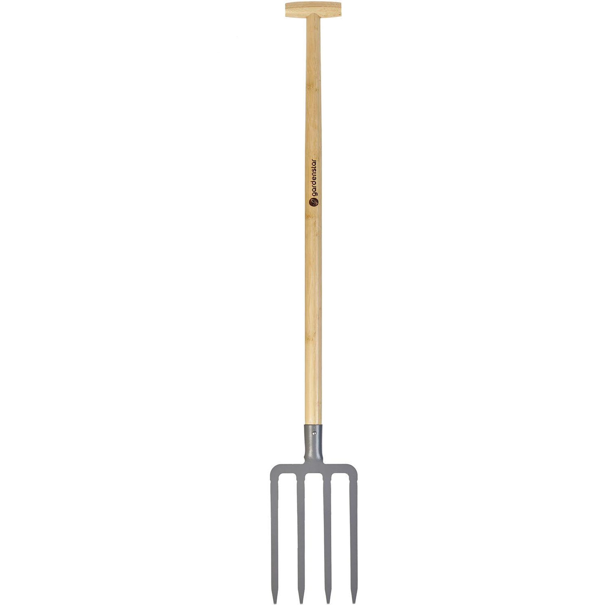 Voir la diapositive 2 : GARDENSTAR Râteau à gazon - 24 dents manche en bois de bambou