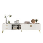 MERAX Meuble tv blanc 180 cm mdf