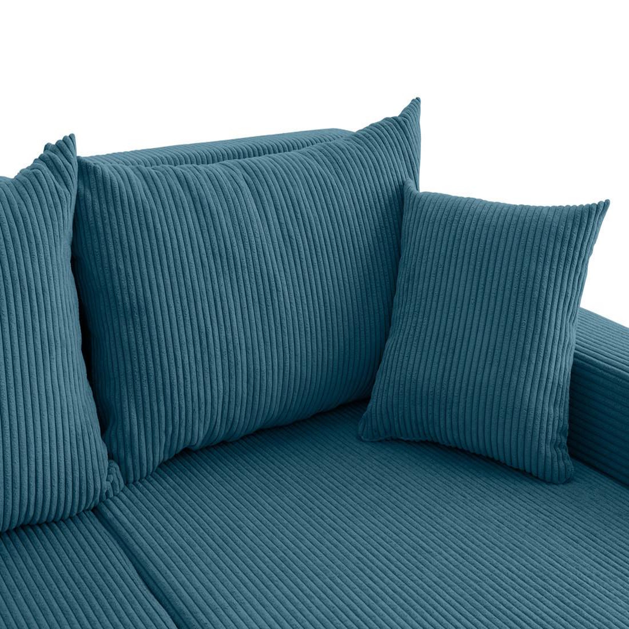Voir la diapositive 6 : BEST MOBILIER Valos - canapé d'angle réversible - 4 places - convertible avec coffres - en velours côtelé