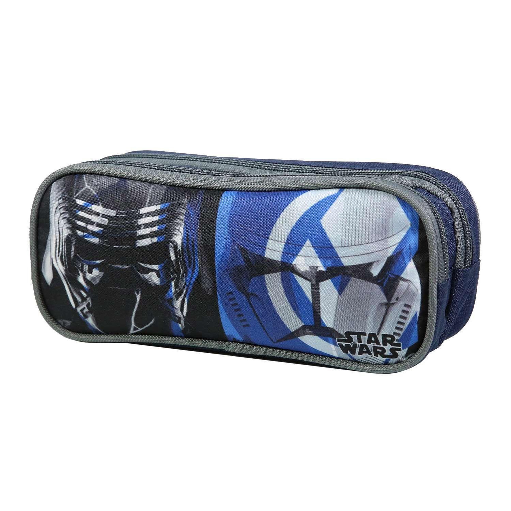Voir la diapositive 2 : Bagtrotter BAGTROTTER Trousse scolaire 2 compartiments Disney Star Wars Bleu