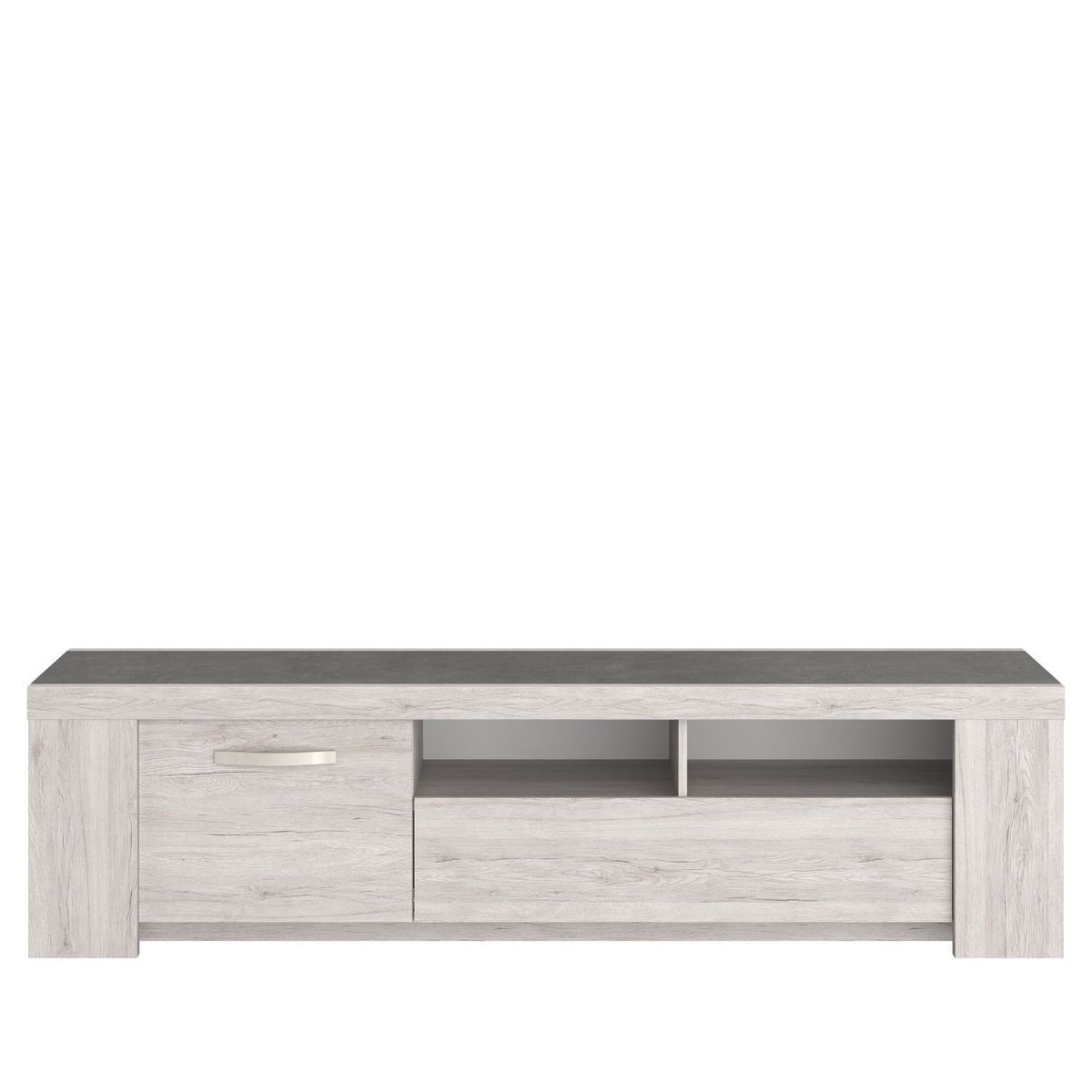 Meuble TV 1 porte 1 tiroir 2 niches de rangementL183 x H48 x P47cm MEL
