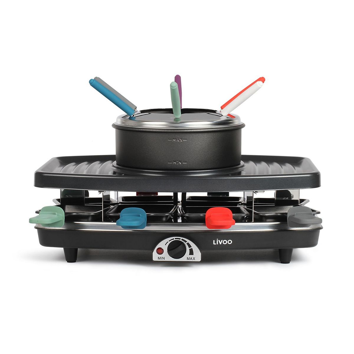 LIVOO Appareil à raclette 8 personnes + fondue - doc233