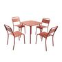 Voir la diapositive 6 : CONCEPT USINE Table salon de jardin repas 4 places 70x70cm terracotta BERGAME