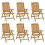 Voir la diapositive 2 : VIDAXL Chaises de jardin inclinables lot de 6 bois massif de teck