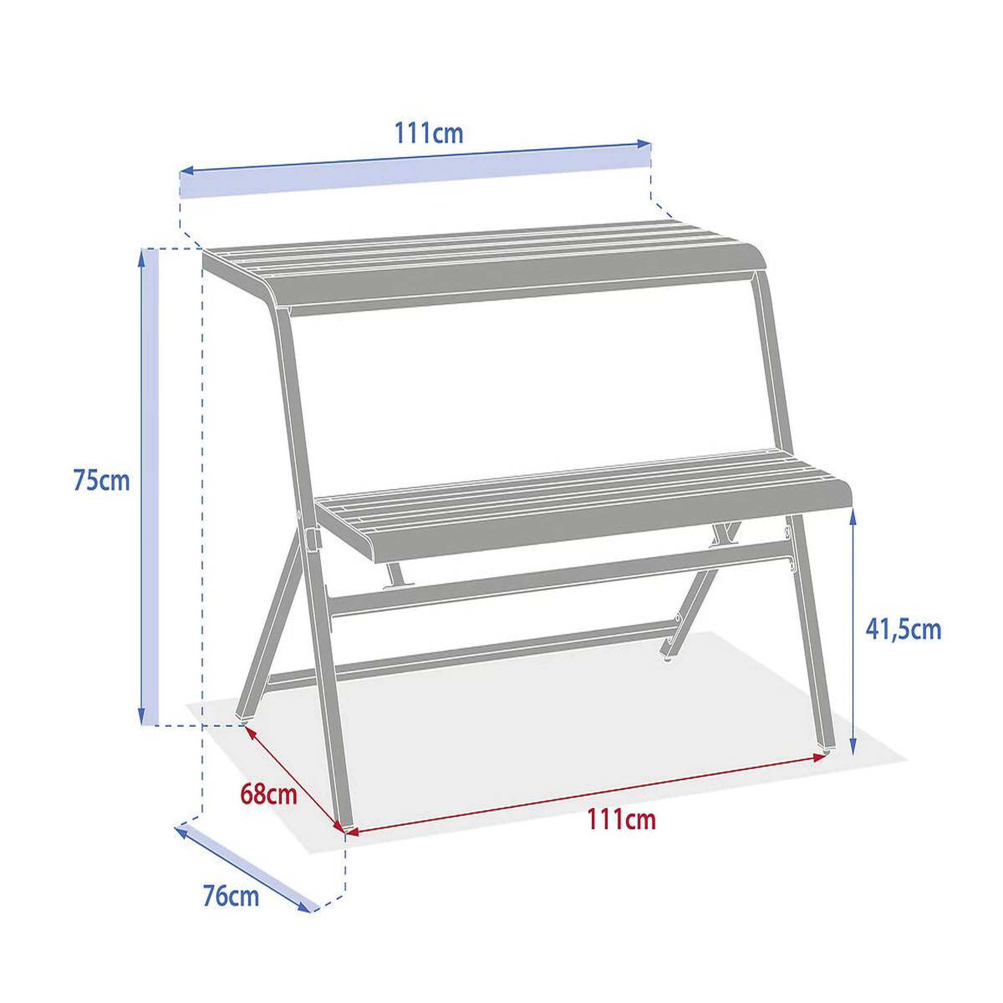 Voir la diapositive 4 : HESPERIDE Ensemble table et banc de balcon drilia olive - 2 places - hespéride
