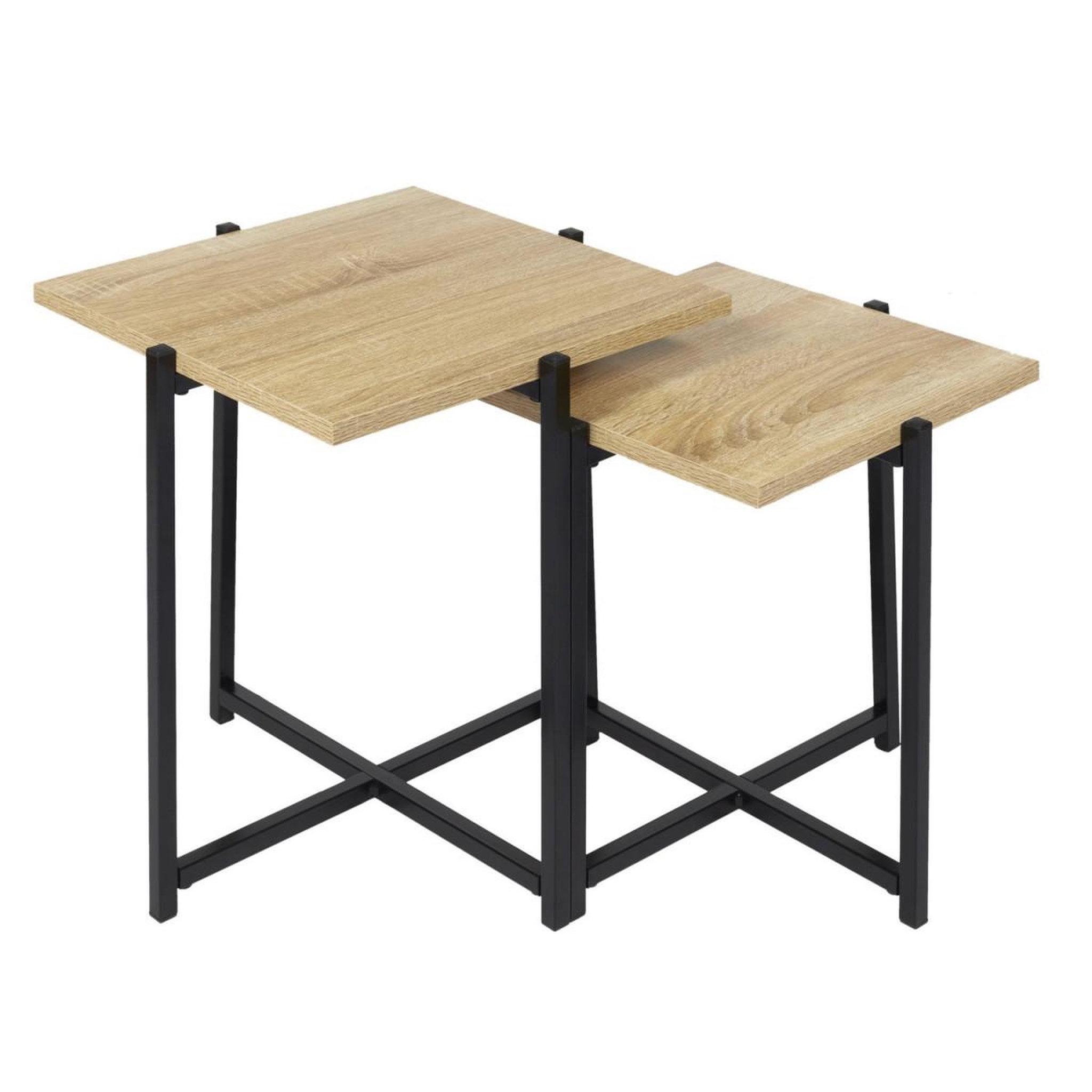 Voir la diapositive 2 : The Home Deco Factory Lot de 2 tables gigognes  loka  40cm naturel
