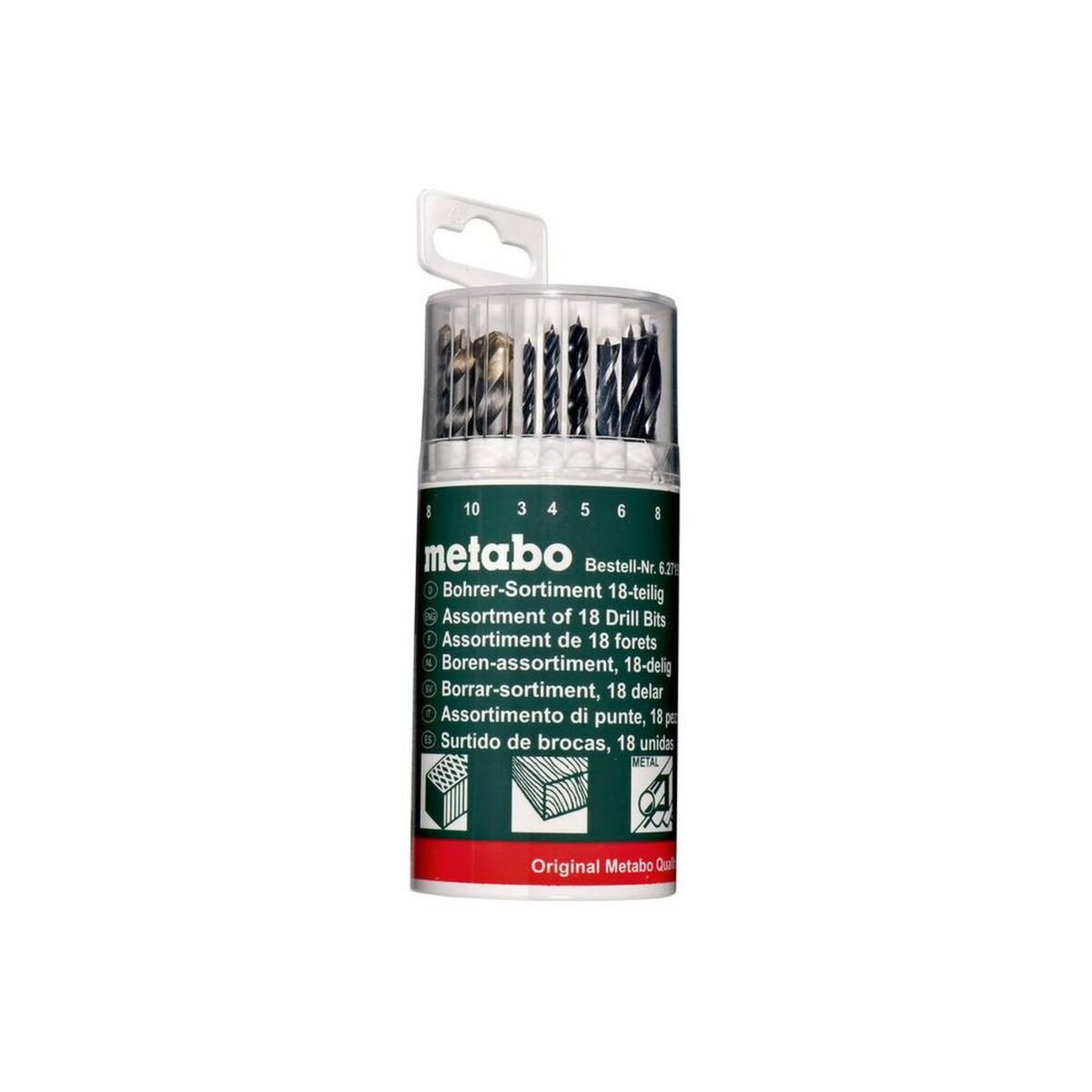 METABO SAS Coffret avec assortiment de 18 forets à métaux, à bois
