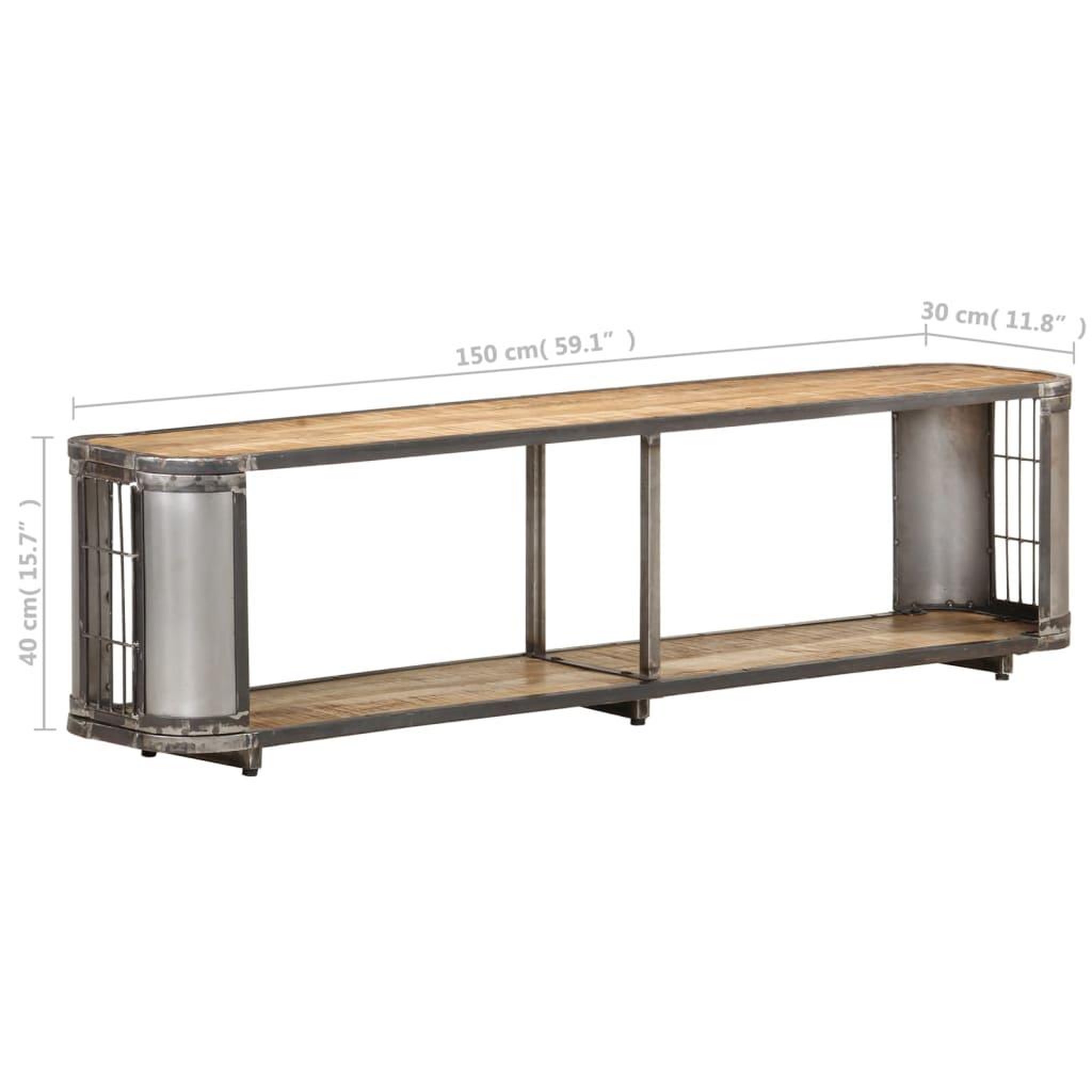 Voir la diapositive 6 : VIDAXL Meuble TV 150x30x40 cm Bois massif de manguier