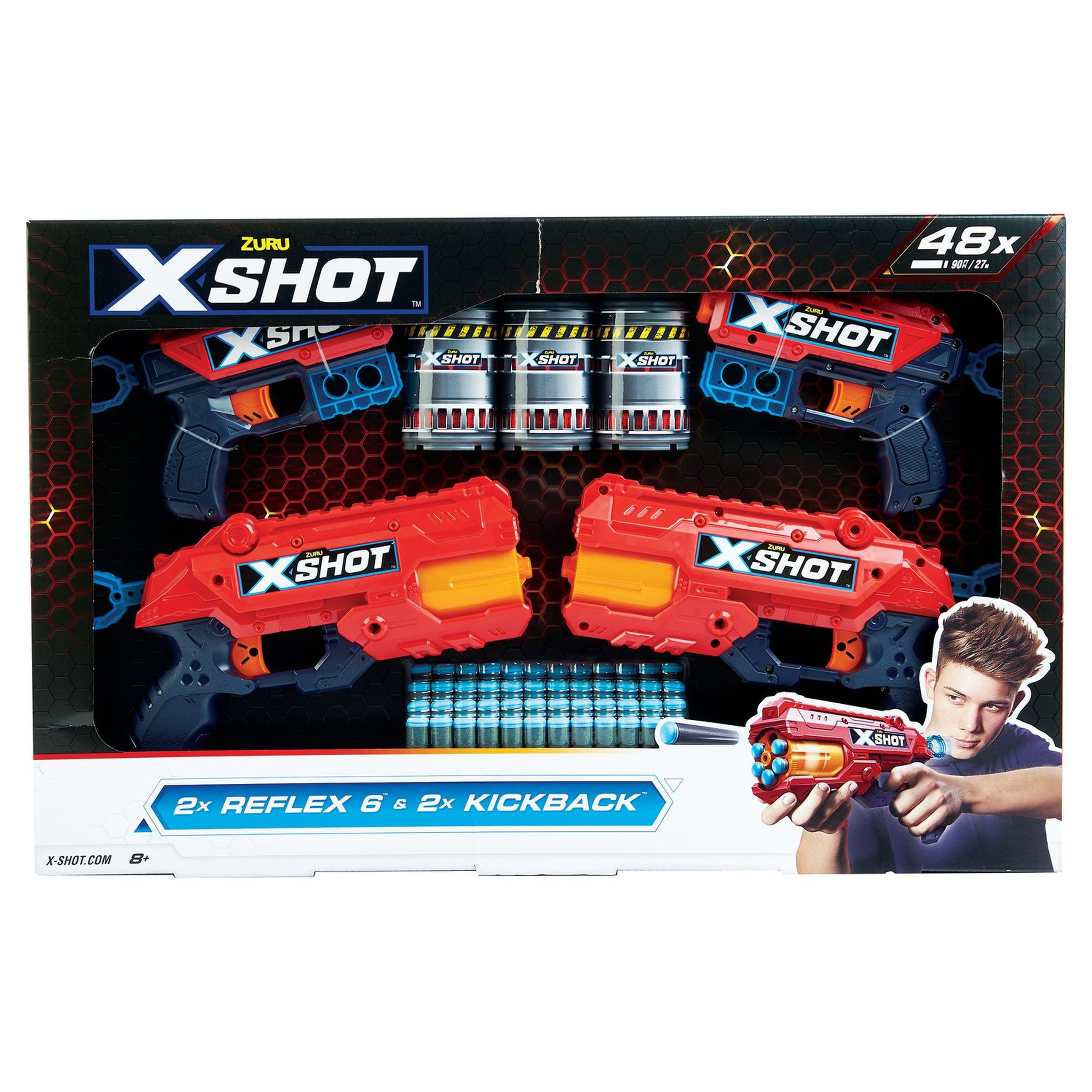 Voir la diapositive 1 : XSHOT ZURU Xshot Combo Pack (2 Kickback,2 Reflex 6)