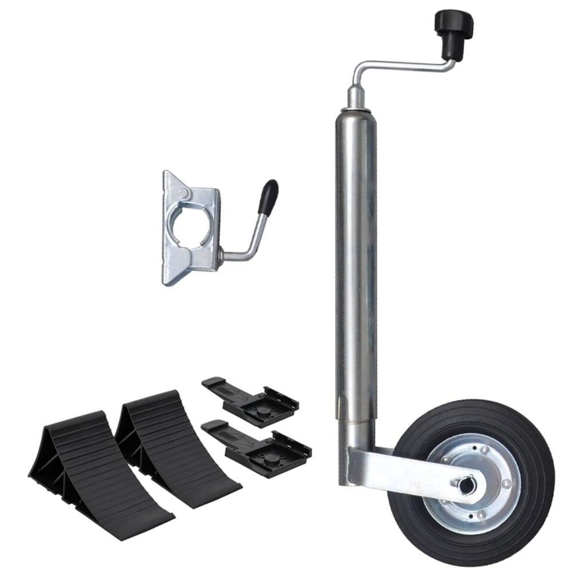 VIDAXL Roue jockey 48 mm avec 1 pince divisee et des cales de roue