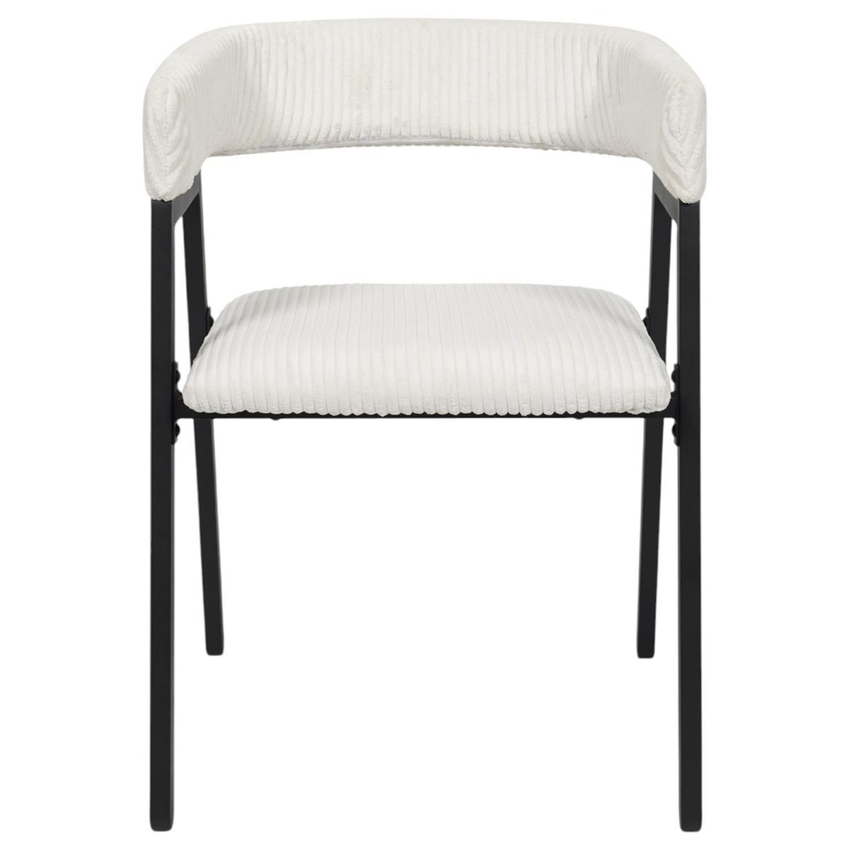 The Home Deco Factory Lot de 2 fauteuils design en tissu côtelé SCOTT