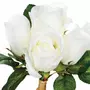 ATMOSPHERA Bouquet de Fleurs  7 Roses  31cm Blanc