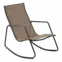 GARDENSTAR Rocking chair acier textilène muscade BALI