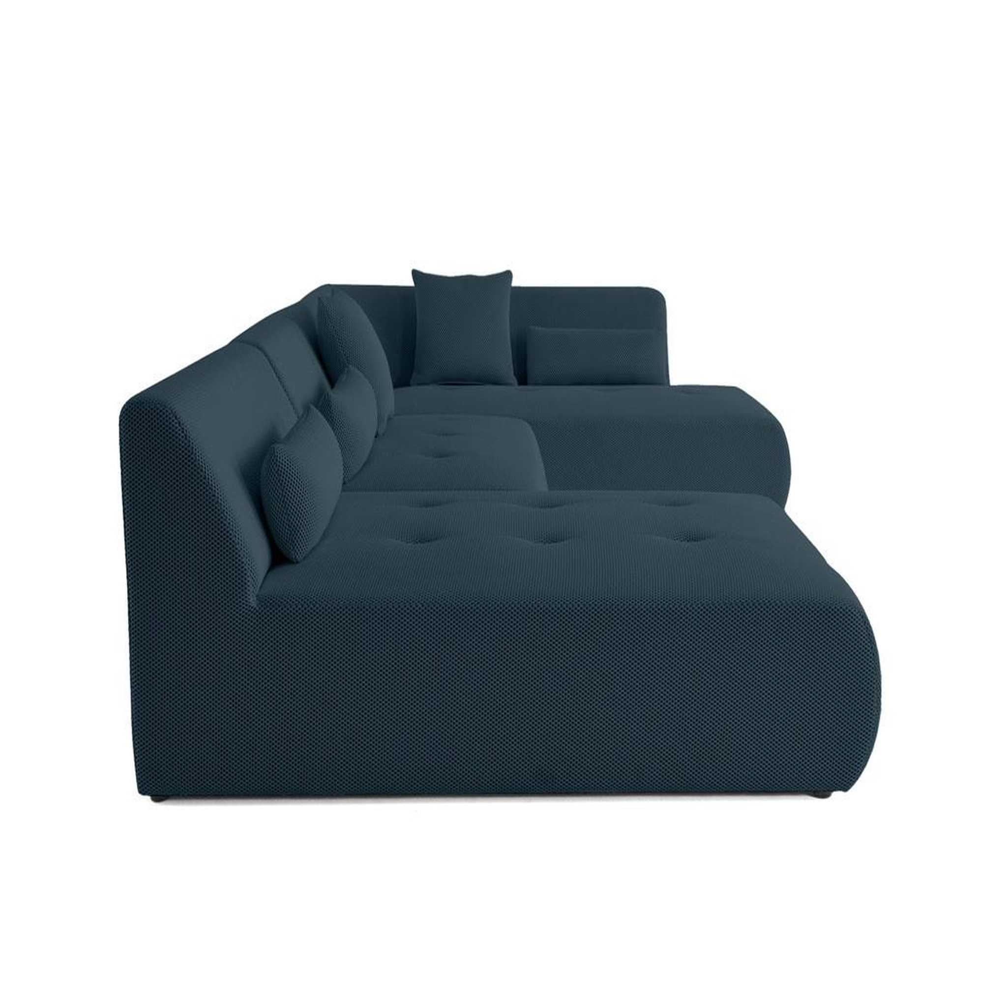 Voir la diapositive 3 : LISA DESIGN Onyx - canapé panoramique modulable d'angle droit - 7 places - en tissu mailles 3d