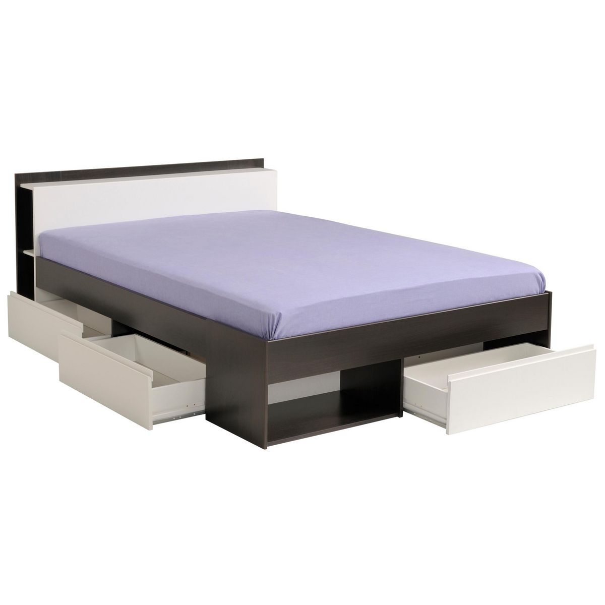 Lit double adulte 160x200 cm avec rangements BOOST