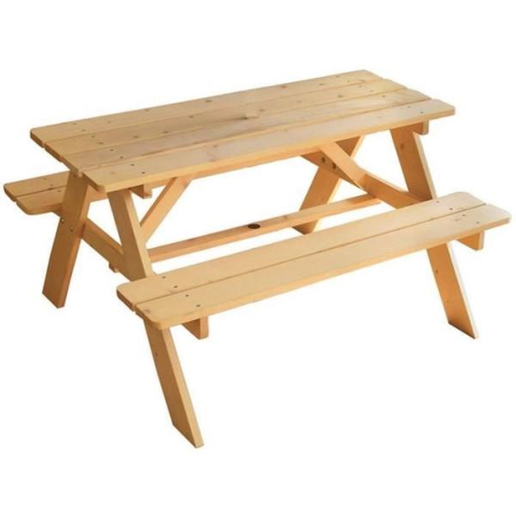Fun House Mobilier de jardin - fun house - table pique-nique en bois h.53 x l.95 x p.100 cm - montage facile !
