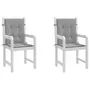 VIDAXL Coussins de chaise de jardin a dossier bas lot de 2 gris