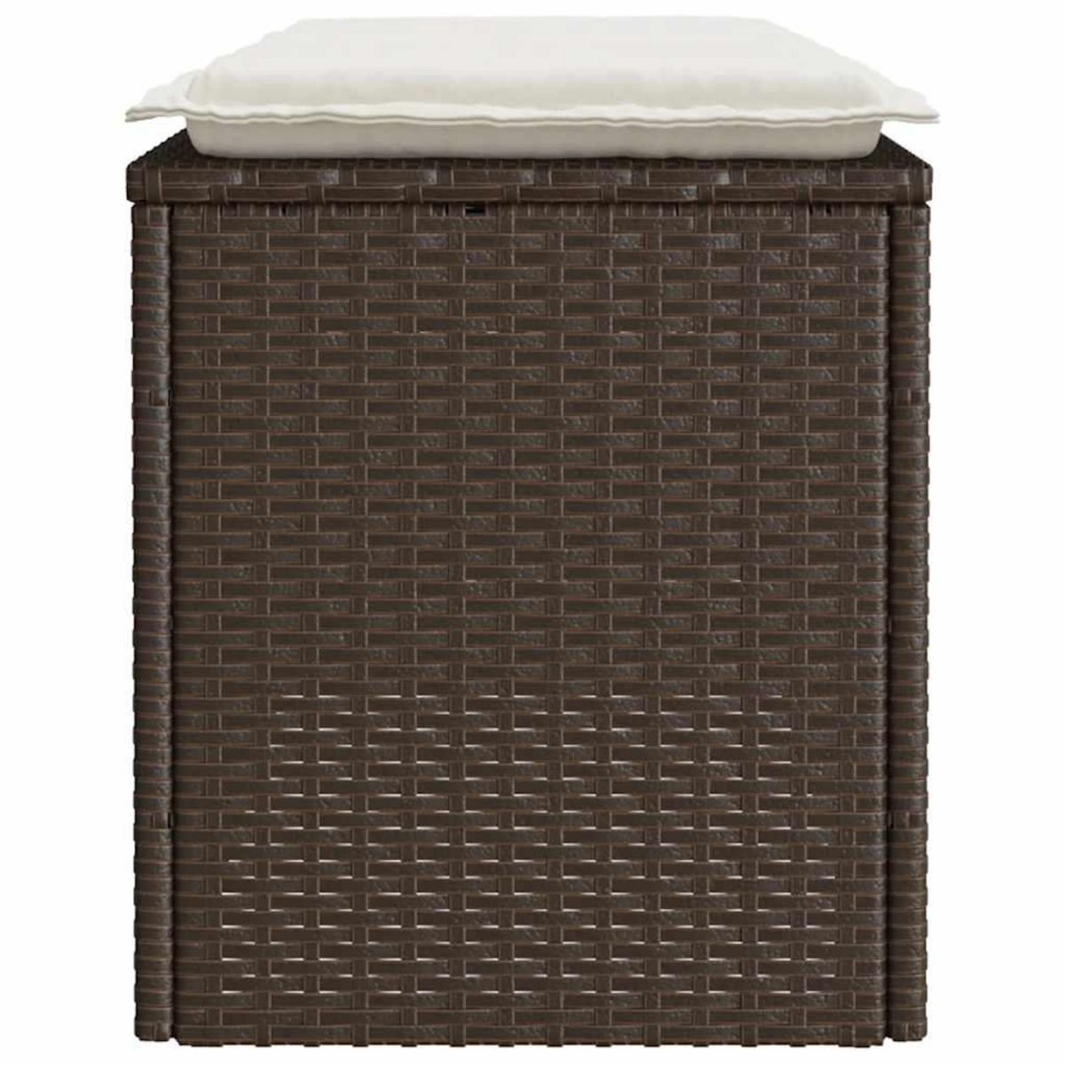 VIDAXL Banc de jardin avec coussin marron 110x40x44 cm resine tressee