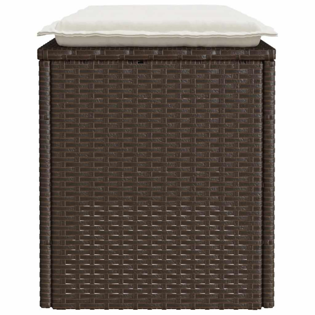 VIDAXL Banc de jardin avec coussin marron 110x40x44 cm resine tressee