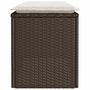 Voir la diapositive 5 : VIDAXL Banc de jardin avec coussin marron 110x40x44 cm resine tressee