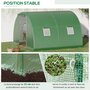 Voir la diapositive 6 : OUTSUNNY Serre tunnel de jardin 9 m² - 3 x 3 x 2 m - 4 fenêtres, porte zippée enroulable - acier galvanisé PE haute densité vert