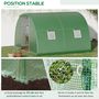 Voir la diapositive 6 : OUTSUNNY Serre tunnel de jardin 9 m² - 3 x 3 x 2 m - 4 fenêtres, porte zippée enroulable - acier galvanisé PE haute densité vert