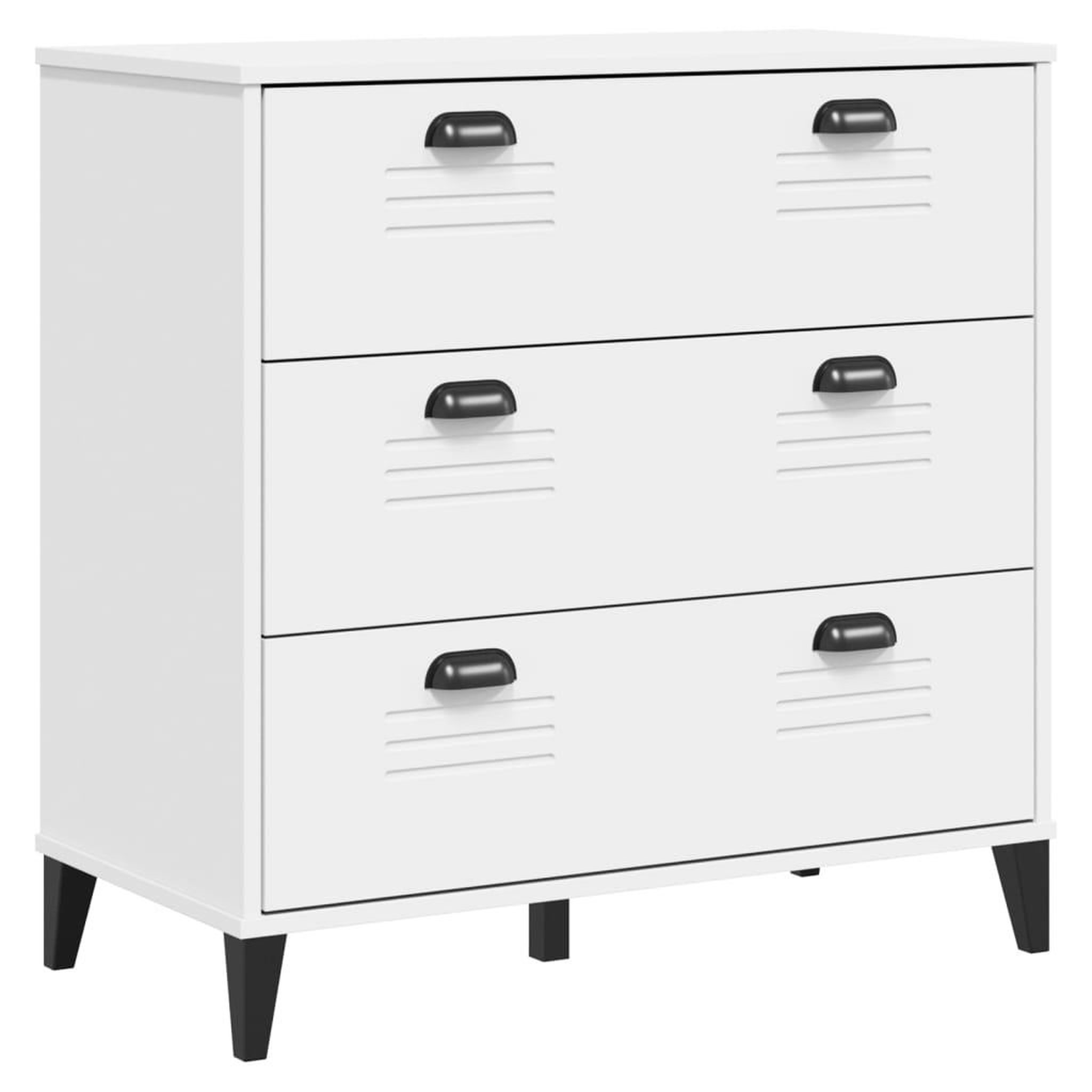 Voir la diapositive 2 : VIDAXL Commode VIKEN blanc bois d'ingenierie