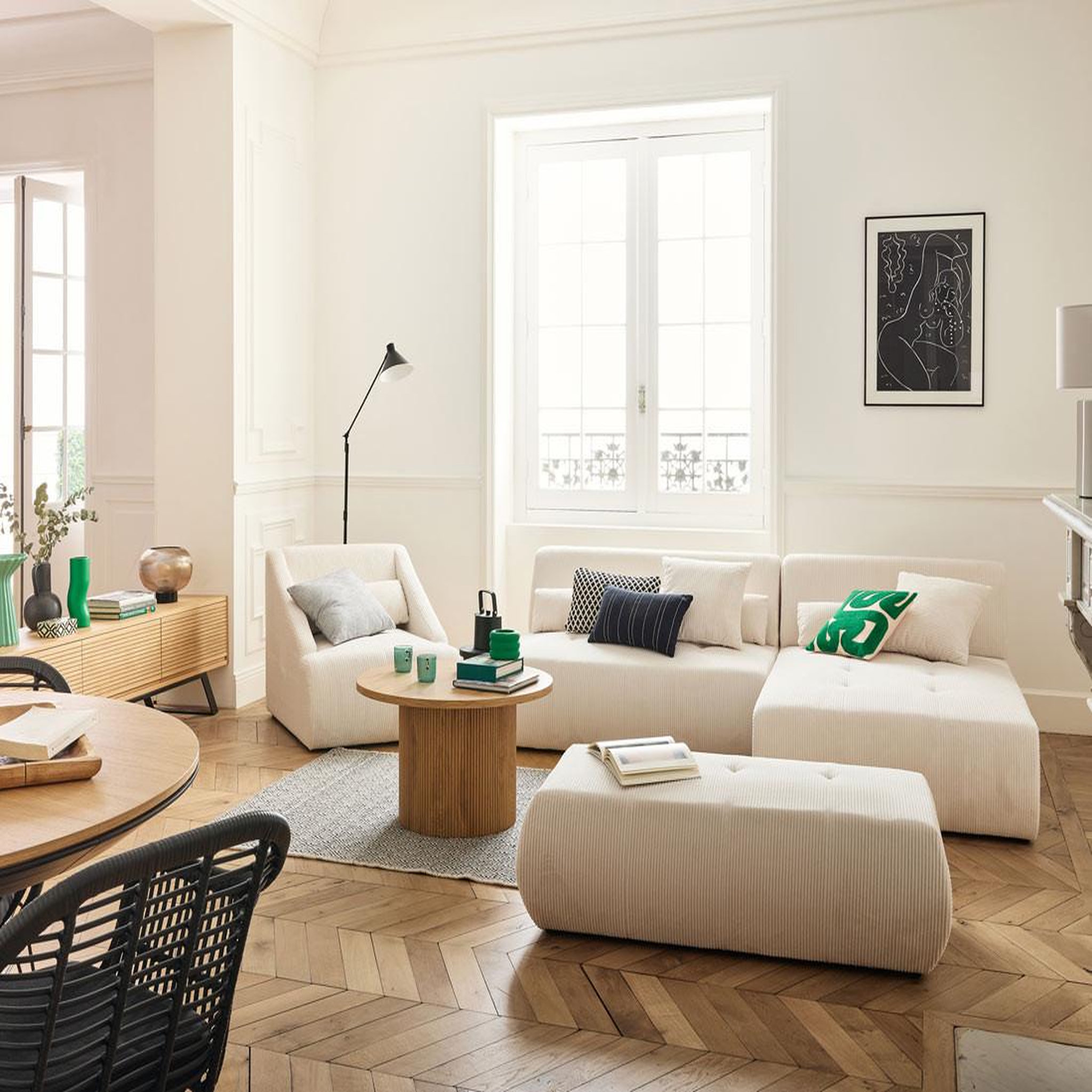 Voir la diapositive 3 : LISA DESIGN Onyx - fauteuil - en velours côtelé