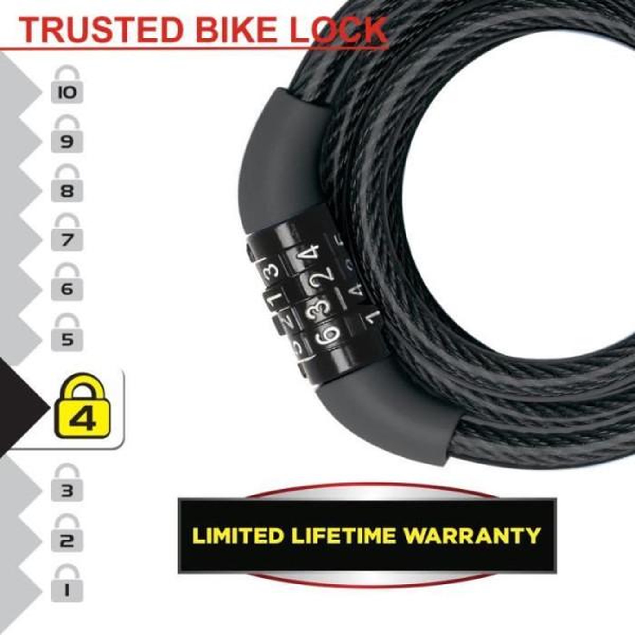 Voir la diapositive 2 : Master lock MASTER LOCK Cable Antivol Vélo - 1,2 m câble