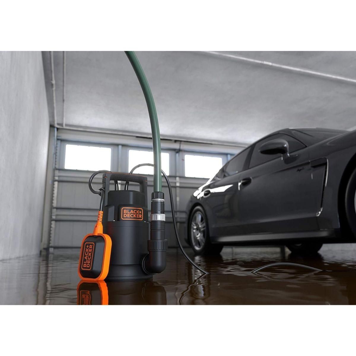 Black et Decker Pompe Vide Cave Eaux Usées 750W - Pompe Immergée Flotteur Intégré Eaux Claires / Eaux Sales Débit 13000 l/h Black+Decker