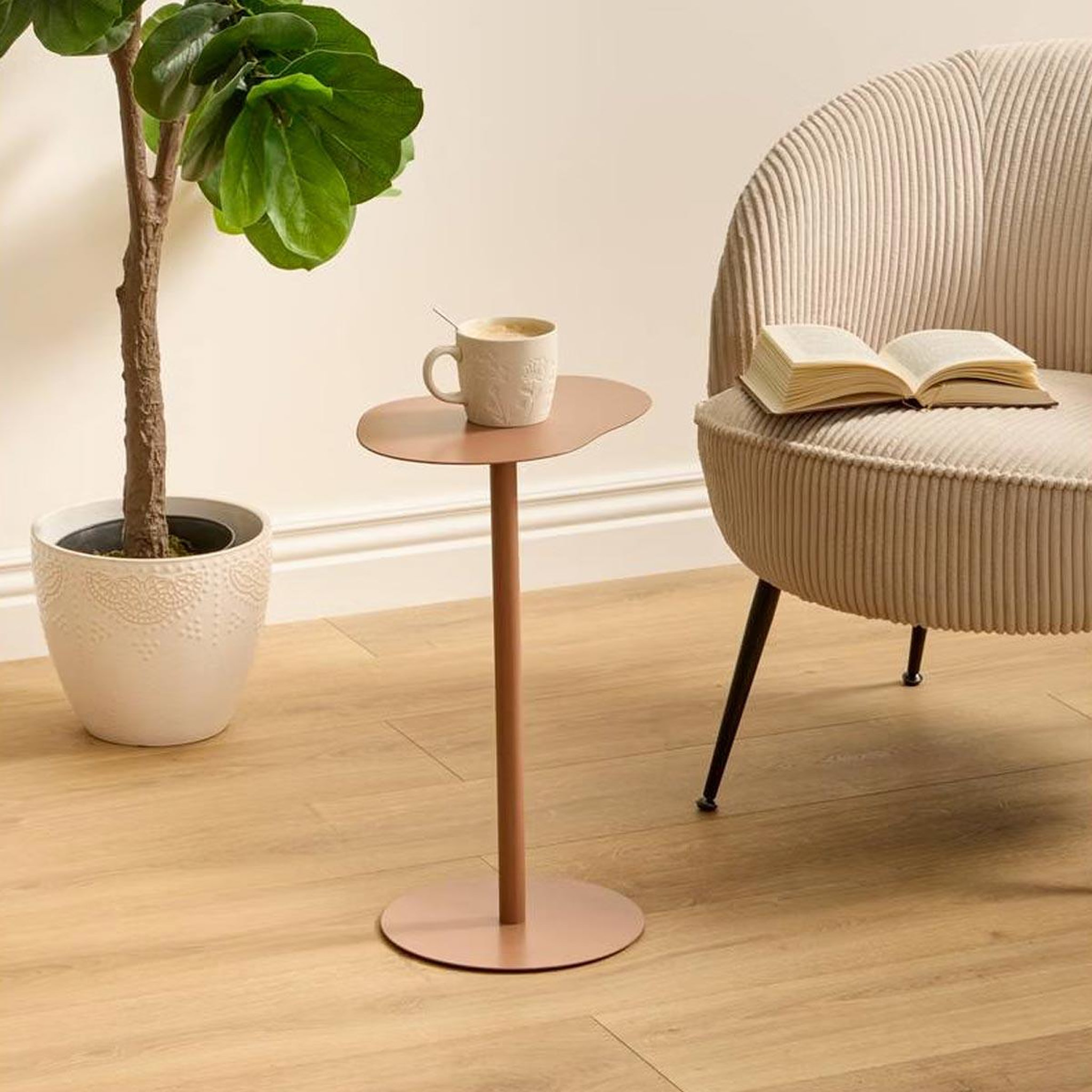 Voir la diapositive 2 : ATMOSPHERA Table d'appoint en métal  sora  50cm terracotta