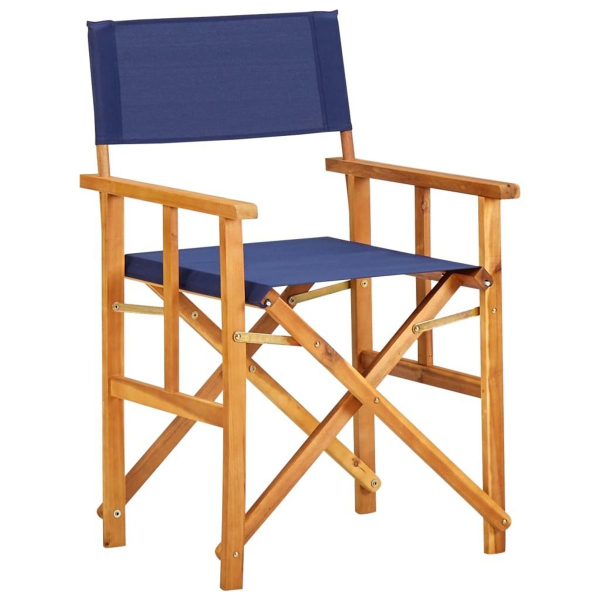 VIDAXL Chaises de metteur en scene lot de 2 Bois massif d'acacia bleu