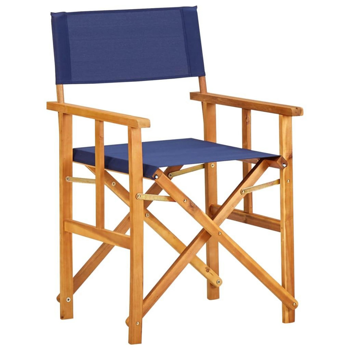VIDAXL Chaises de metteur en scene lot de 2 Bois massif d'acacia bleu