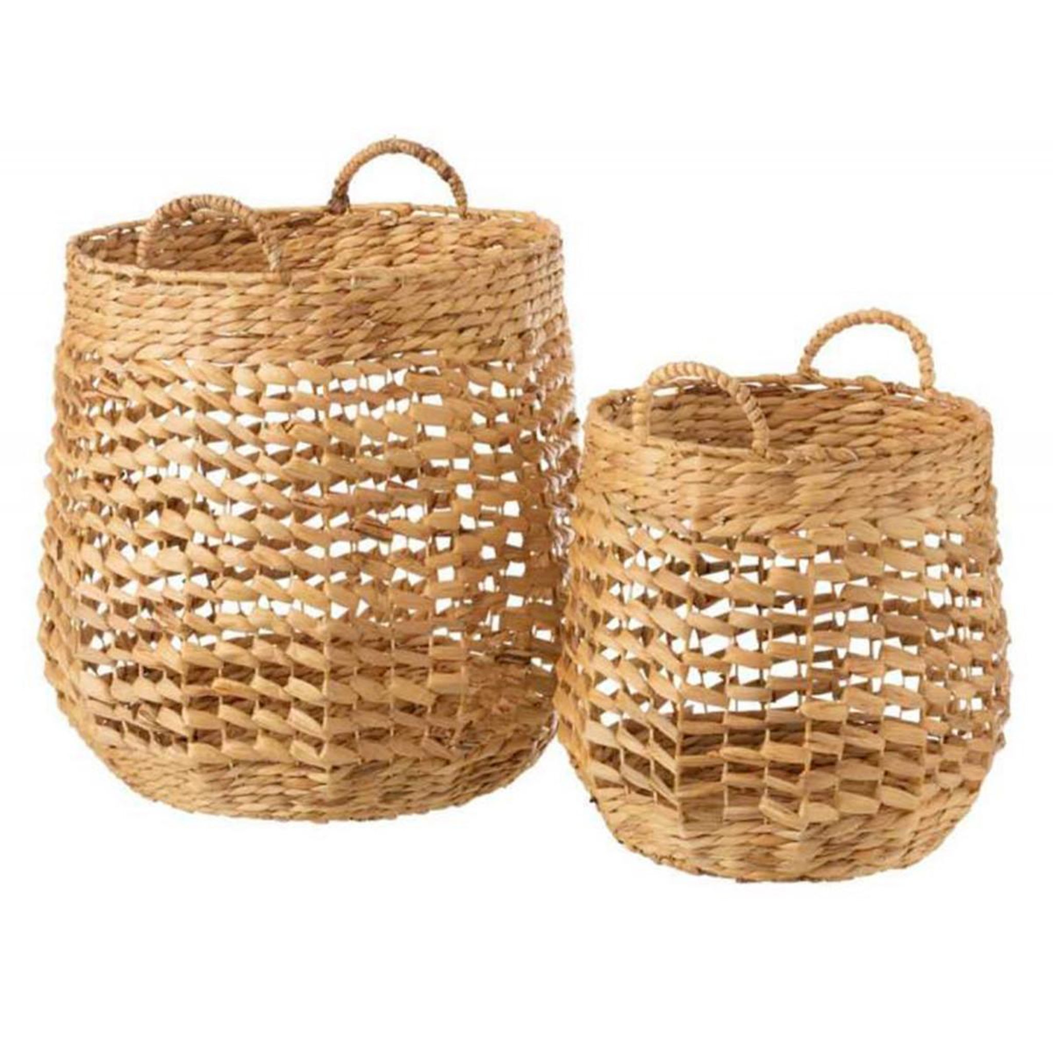 Voir la diapositive 1 : J-LINE Lot de 2 Paniers Déco  Compact  46cm Beige