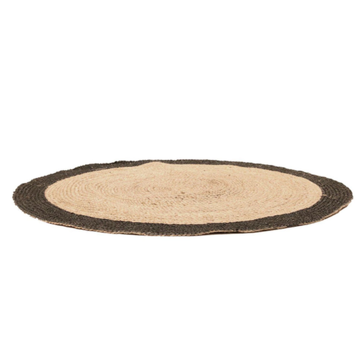 The Home Deco Factory Tapis rond en jute design bicolore Sophie