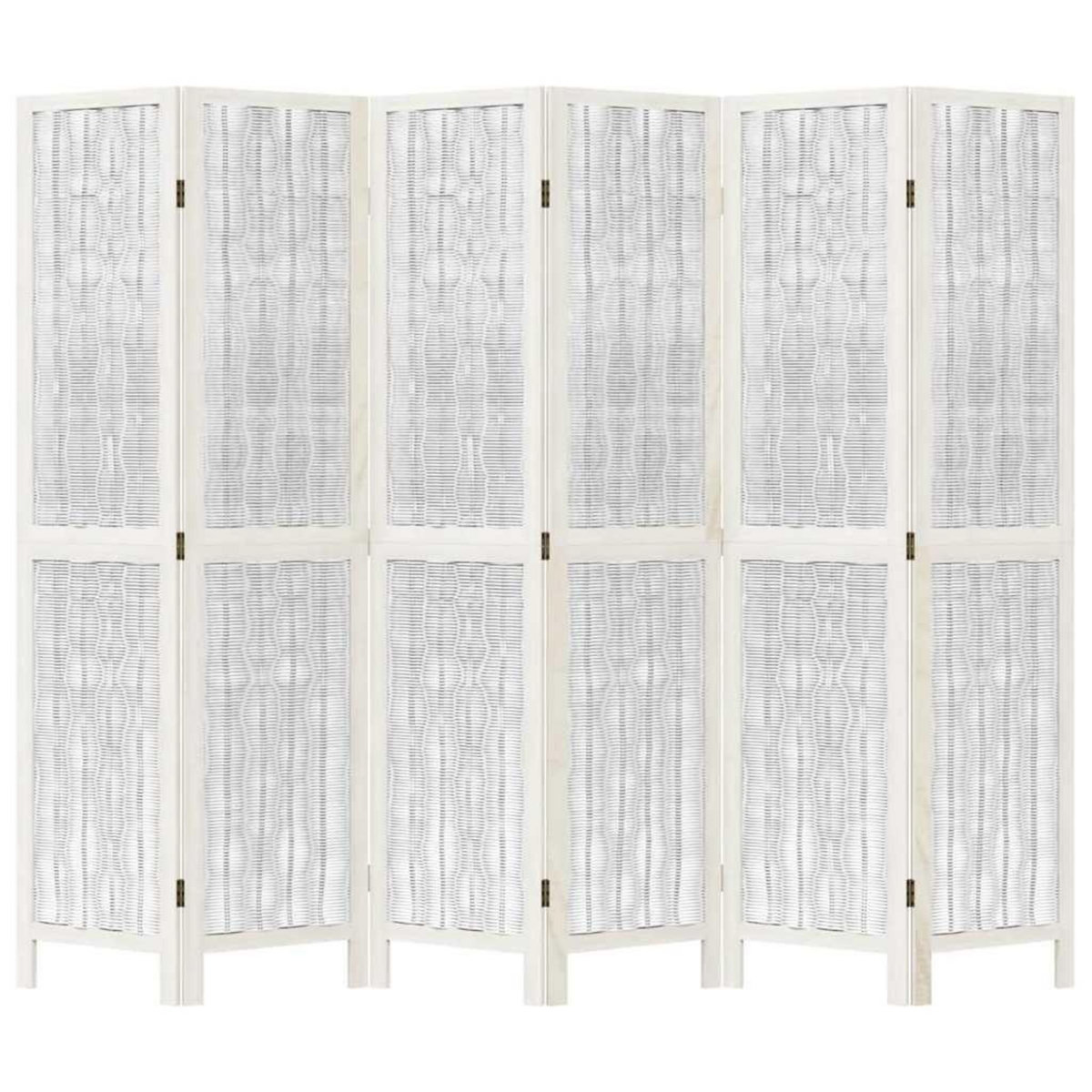 VIDAXL Cloison de separation 6 panneaux blanc bois de paulownia massif