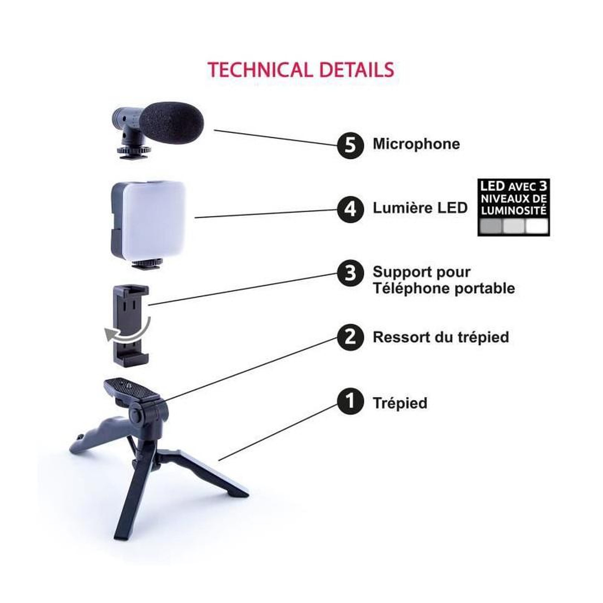 Voir la diapositive 2 : Canal Toys Kit de Vlogging - Canal Toys