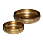 ATMOSPHERA Lot de 2 Coupelles Déco  Oasis  30cm Or
