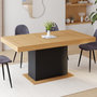 Voir la diapositive 4 : ID MARKET Table à manger extensible rectangle EDEN 6-10 personnes bois et noir 160-200 cm