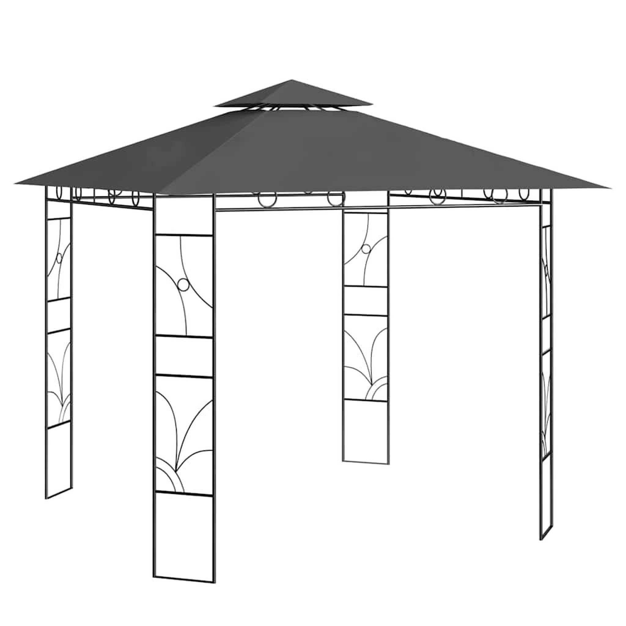 VIDAXL Belvedere 3x3x2,7 m anthracite 160 g/m^2