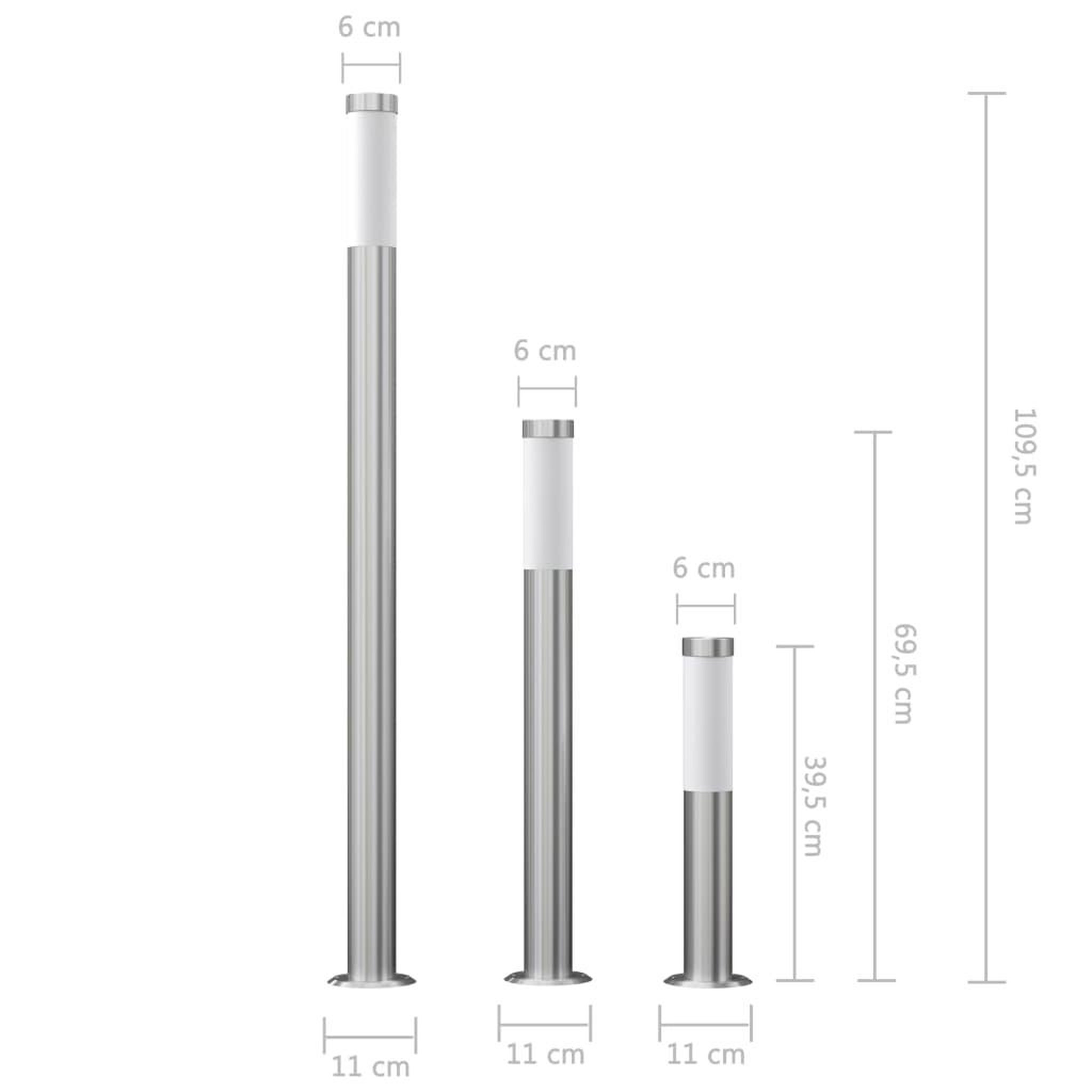 Voir la diapositive 6 : VIDAXL Ensemble de 3 lampes de jardin etanches Acier inoxydable