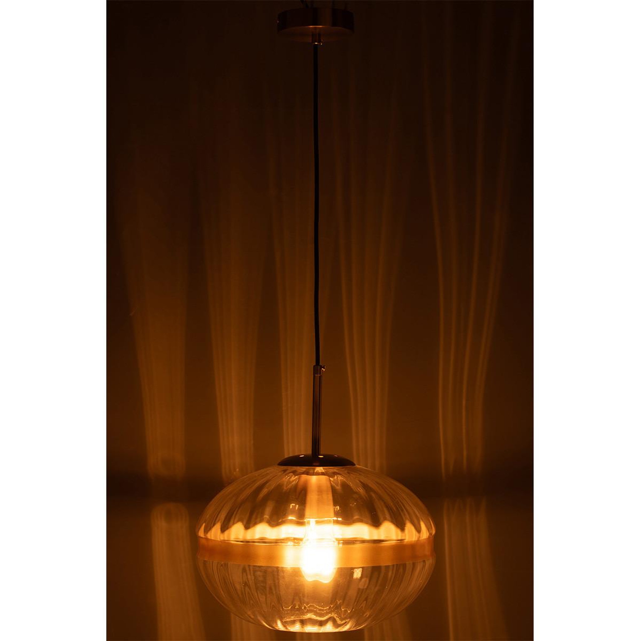 Voir la diapositive 3 : J-LINE Lampe suspension en verre  murray  30cm transparent