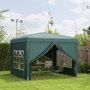 Voir la diapositive 4 : OUTSUNNY Tonnelle barnum pop-up pliant dim. 3L x 3l x 2,58H m 2 fenêtres sac transport acier Oxford vert